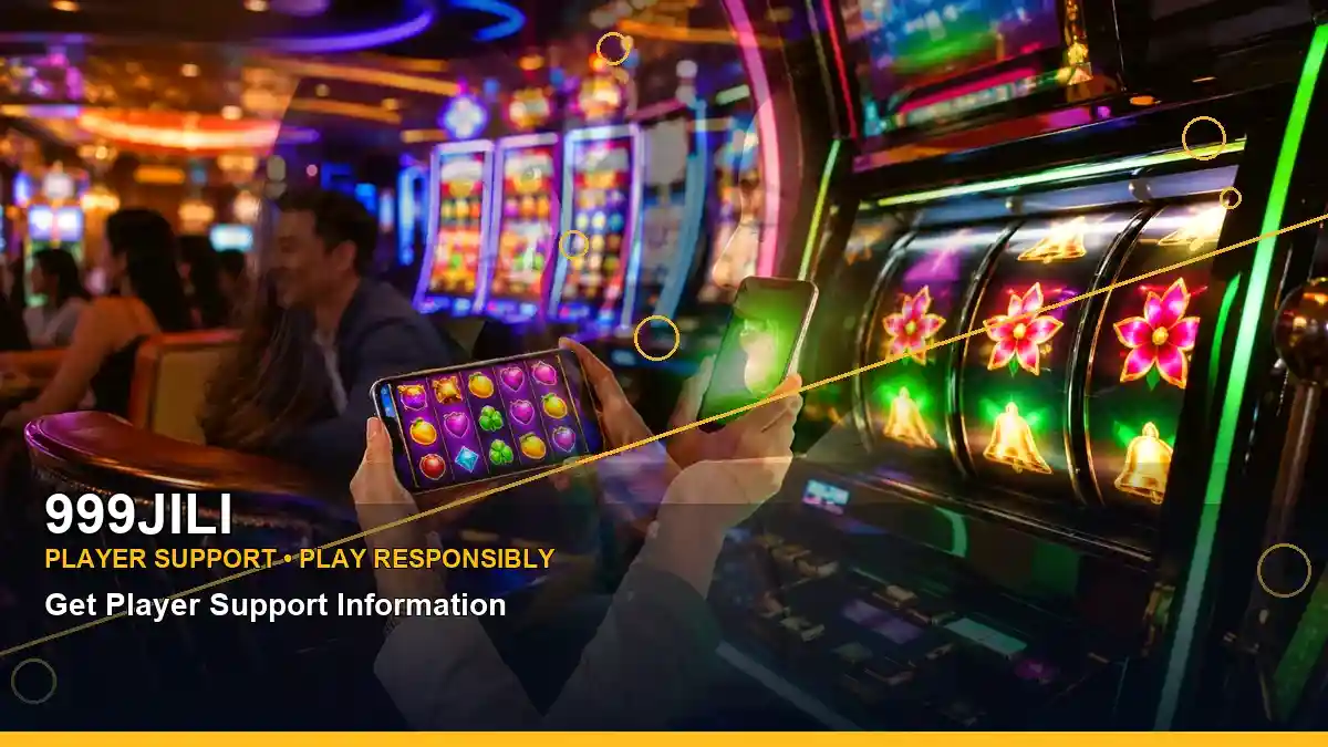 999JILI gold jackpot slot games featuring an adult Filipina casino host with a layered collage composition