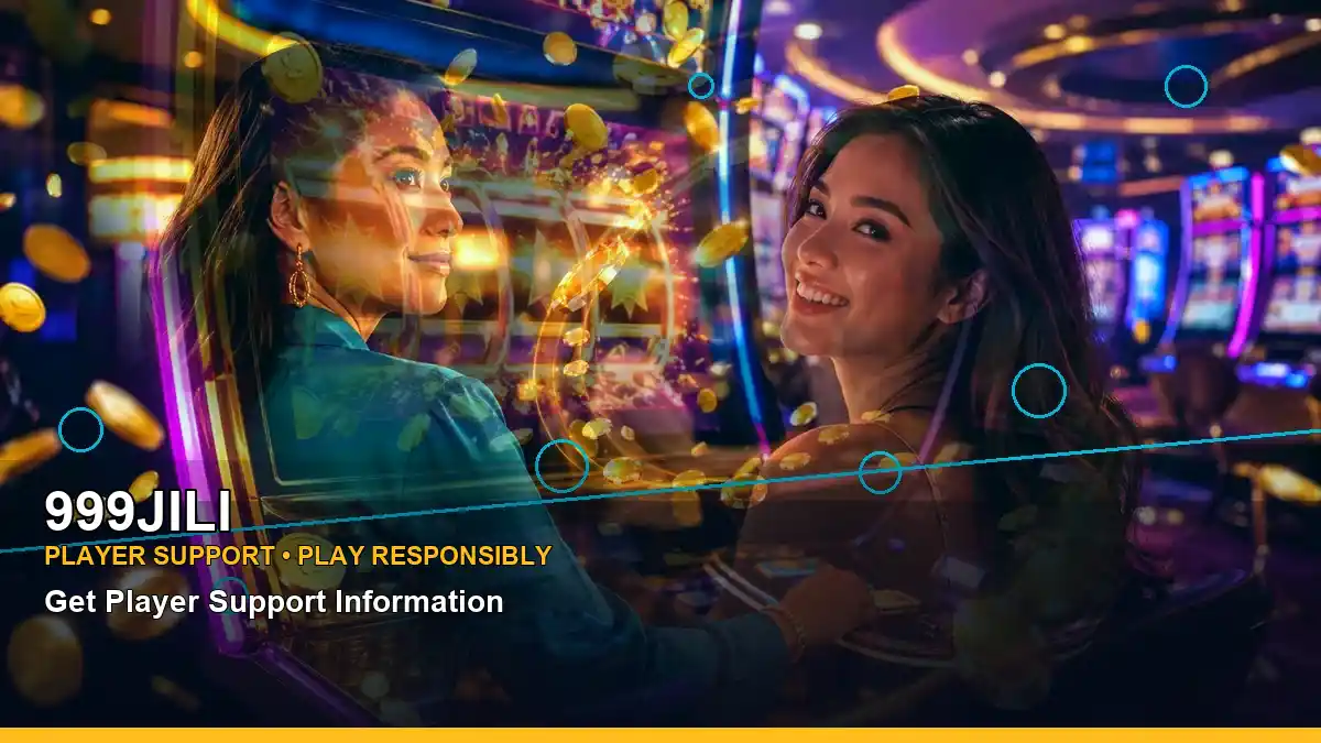999JILI mobile casino first deposit rewards featuring an adult Filipina casino host with a layered collage composition